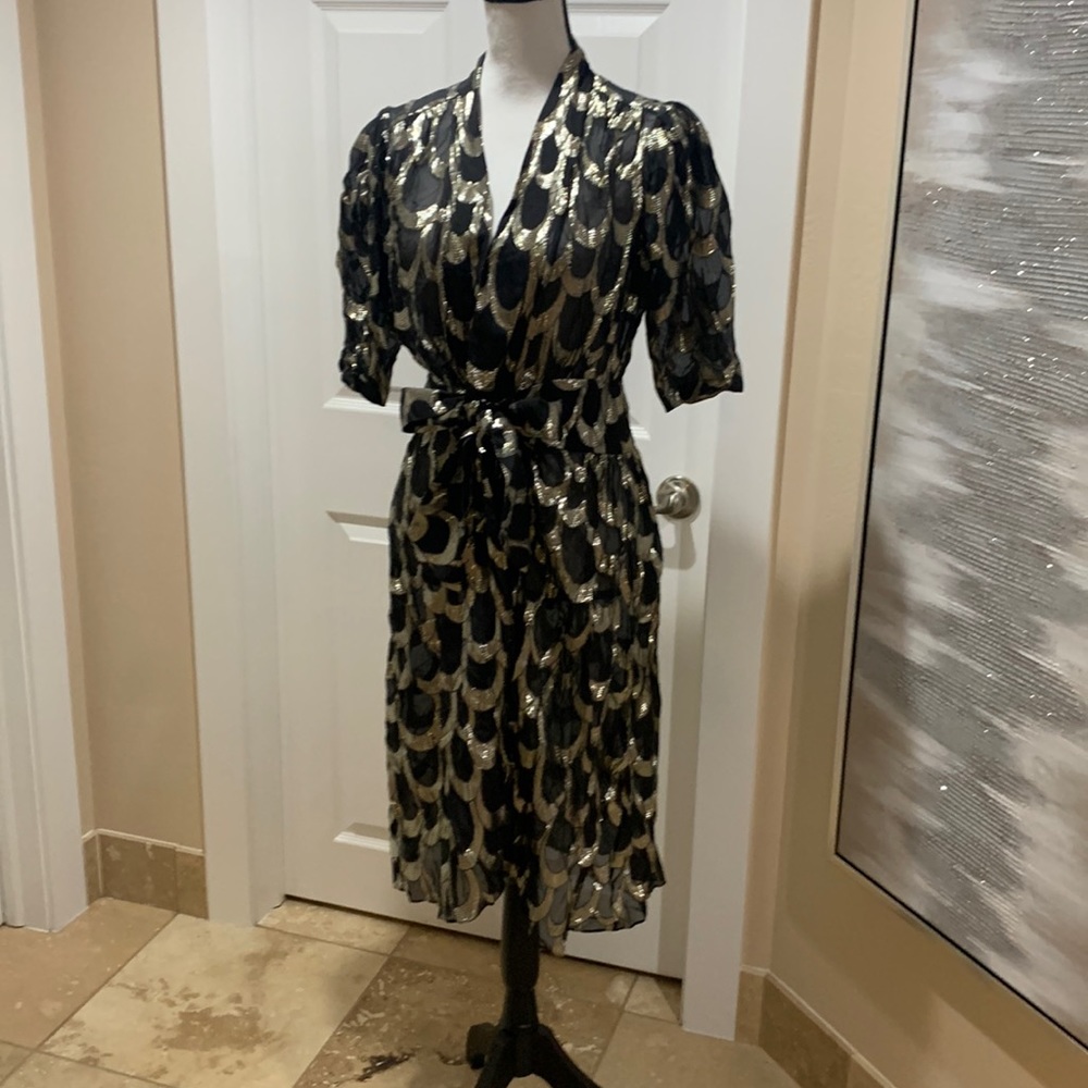 Gold And Black Sheer Dress